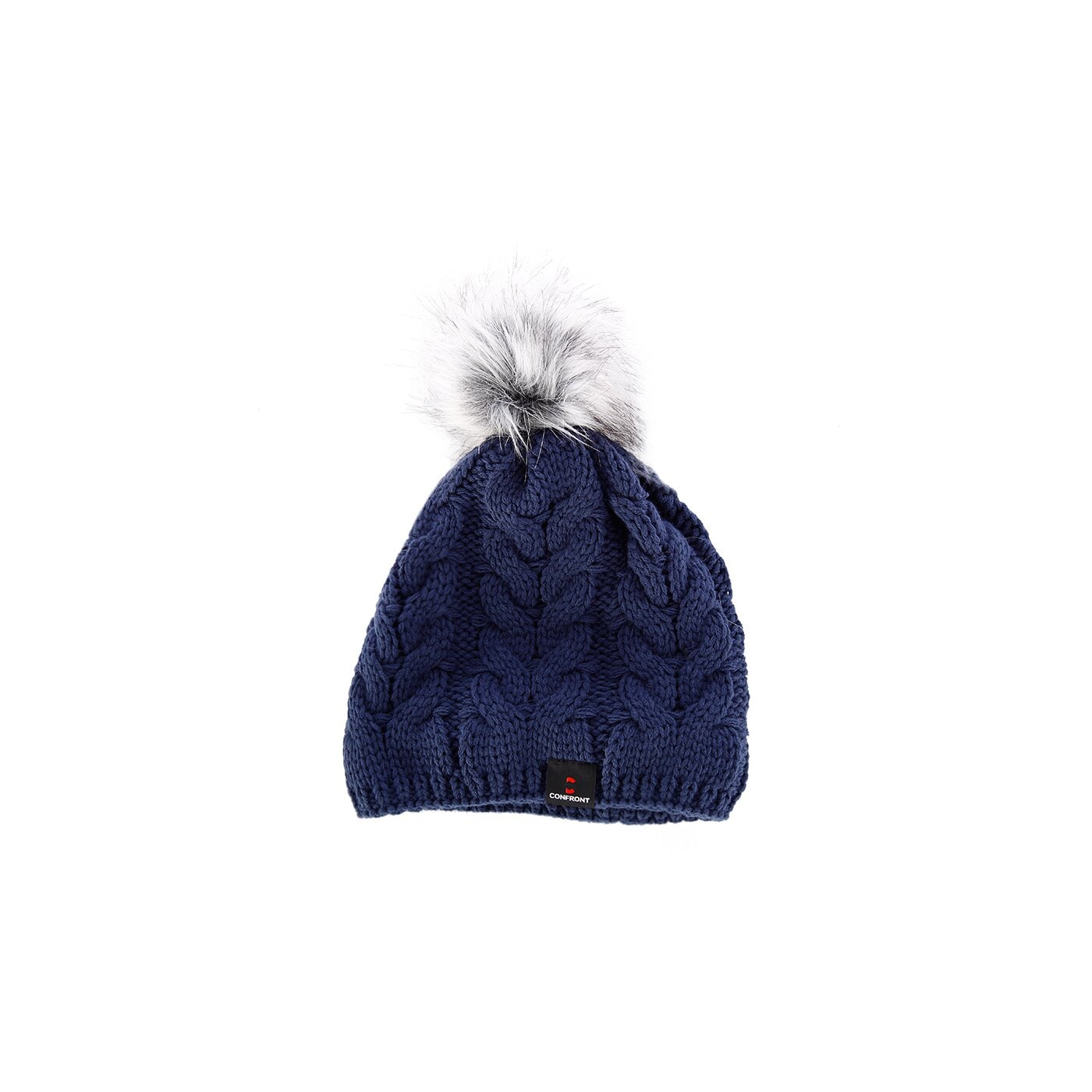 Czapka zimowa damska CONFRONT CZAPKA Z PATROL BLUE KNIT POMPOM cf33cad08 kolor granatowy