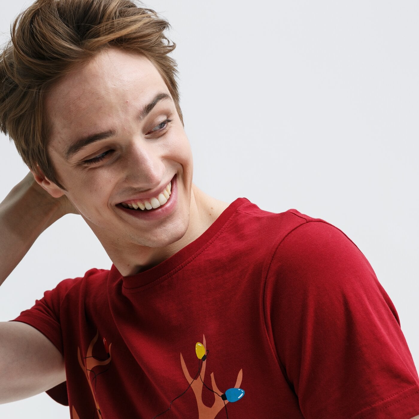 Koszulka męska FEEWEAR T-SHIRT XMAS MAGIC fw39tsm52001 kolor bordowy