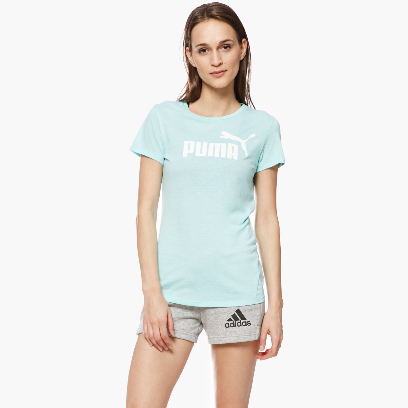 Koszulka damska PUMA T-SHIRT SS ESS NO1 HEATHE 83839933 kolor niebieski