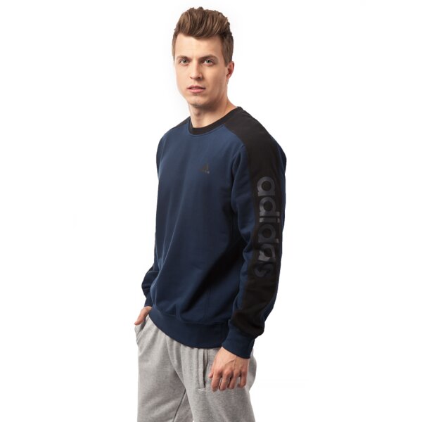 Bluza męska ADIDAS BLUZA LIN 3S CREW s18051 kolor granatowy