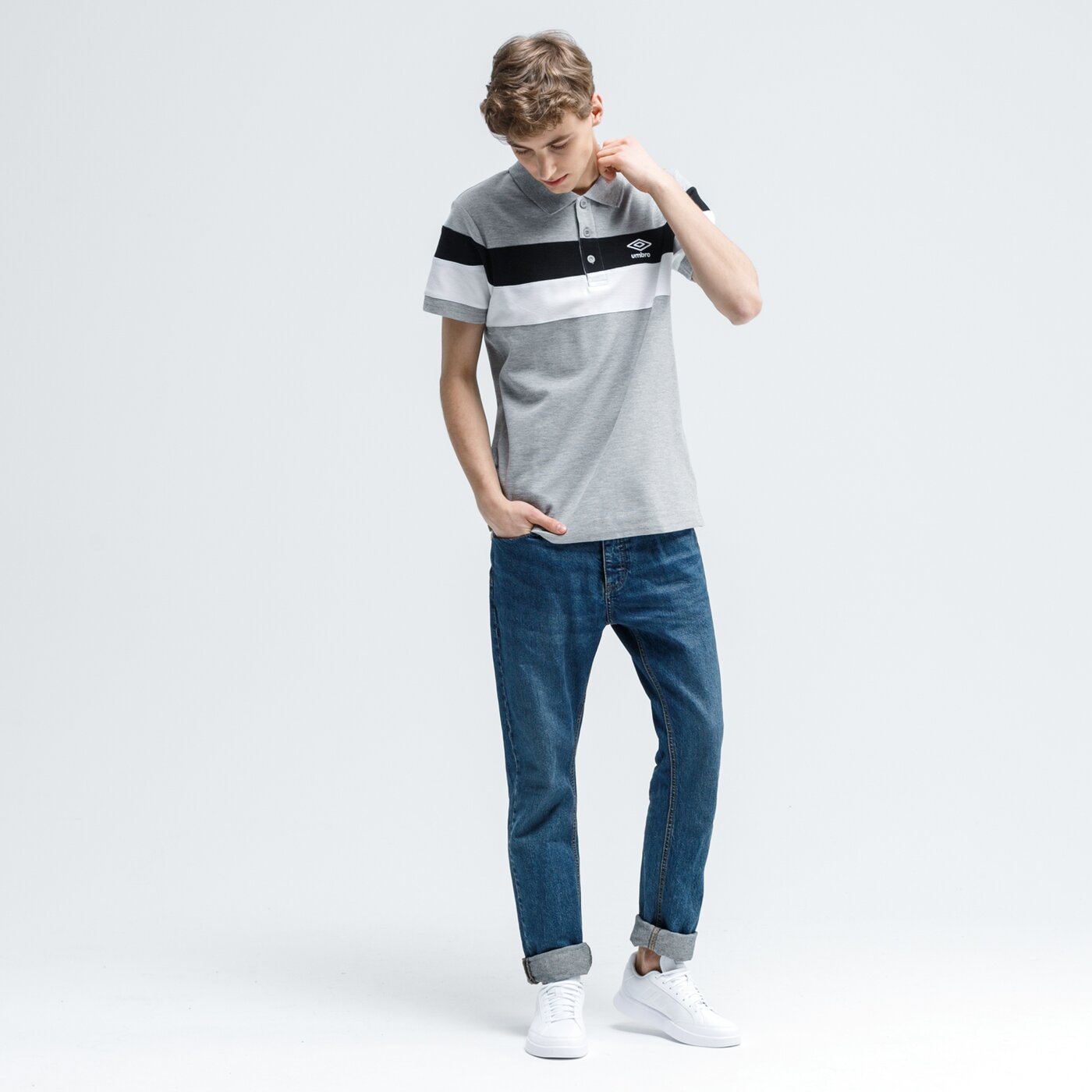 Koszulka polo męska UMBRO POLO EKTOS ul120pom01003 kolor szary