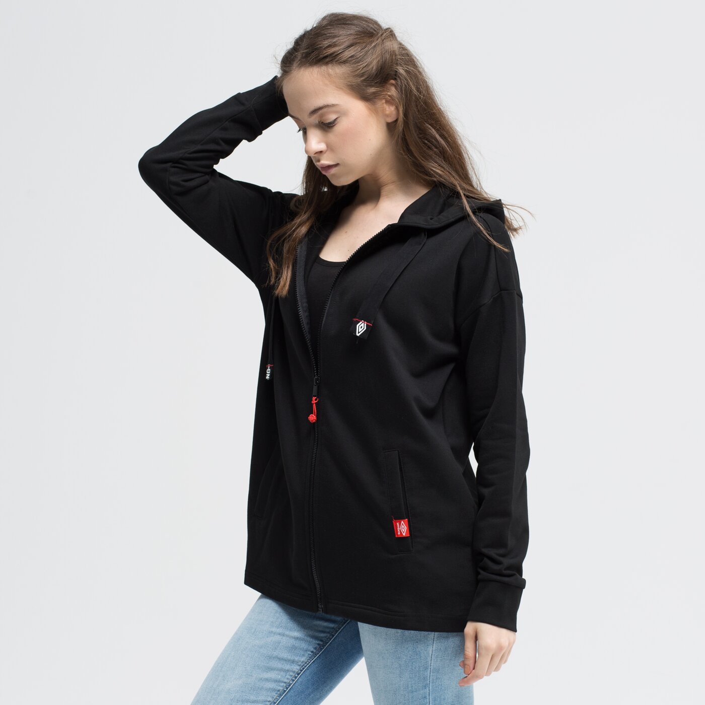 Bluza damska UMBRO BLUZA ROZPINANA Z KAPTUREM RETASO ul39bld06001 kolor czarny