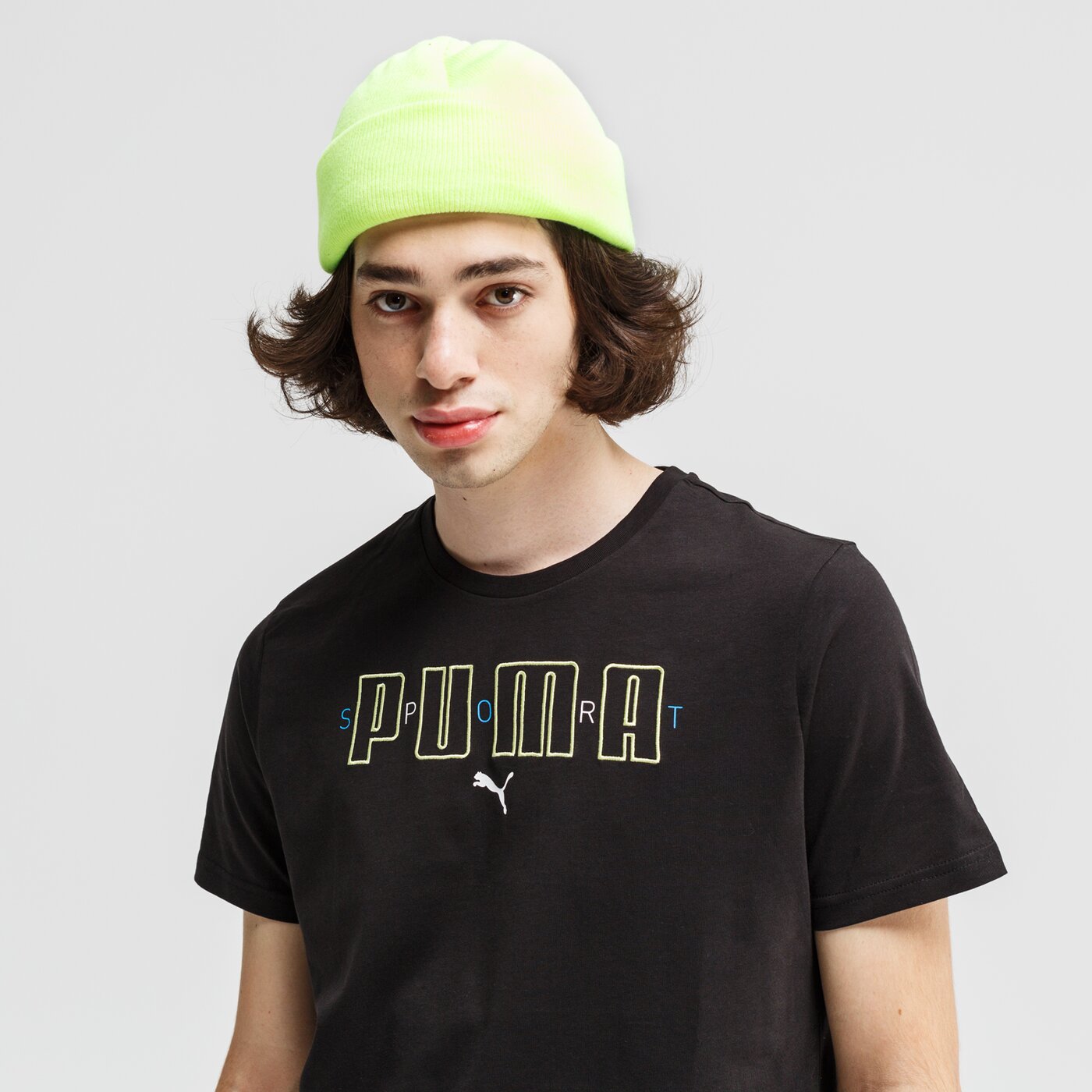 Koszulka męska PUMA T-SHIRT PUMA BRAND 584509 01 kolor czarny