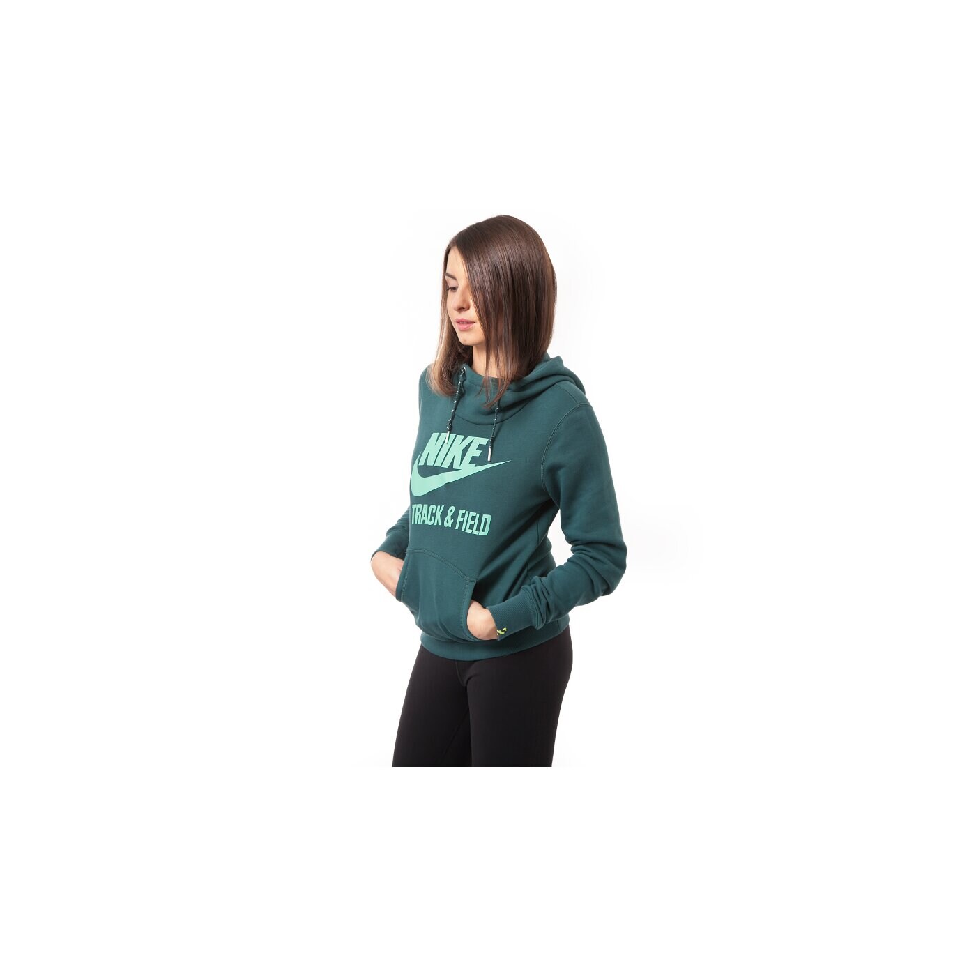 Bluza damska NIKE BLUZA RU FLY PO FUNNEL HOODY 646521374 kolor zielony