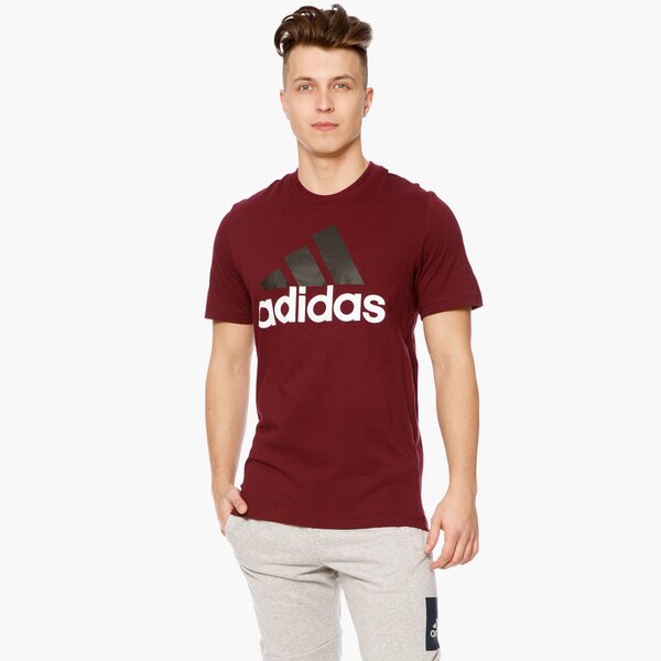 Koszulka męska ADIDAS T-SHIRT SS ESS LINEAR T s98740 kolor bordowy