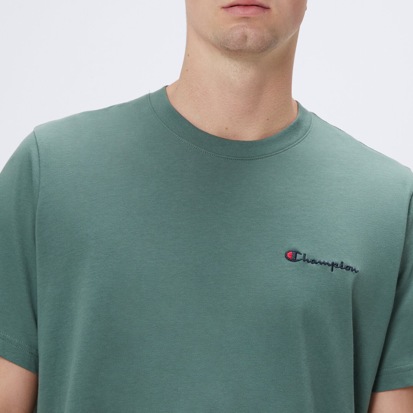 Koszulka męska CHAMPION T-SHIRT SS EMBROIDERED SMALL LOGO 221778_gs506 kolor zielony