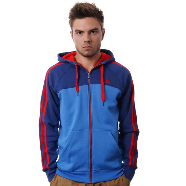Bluza męska ADIDAS BLUZA   ESS 3S FZHOOD w63060 kolor niebieski