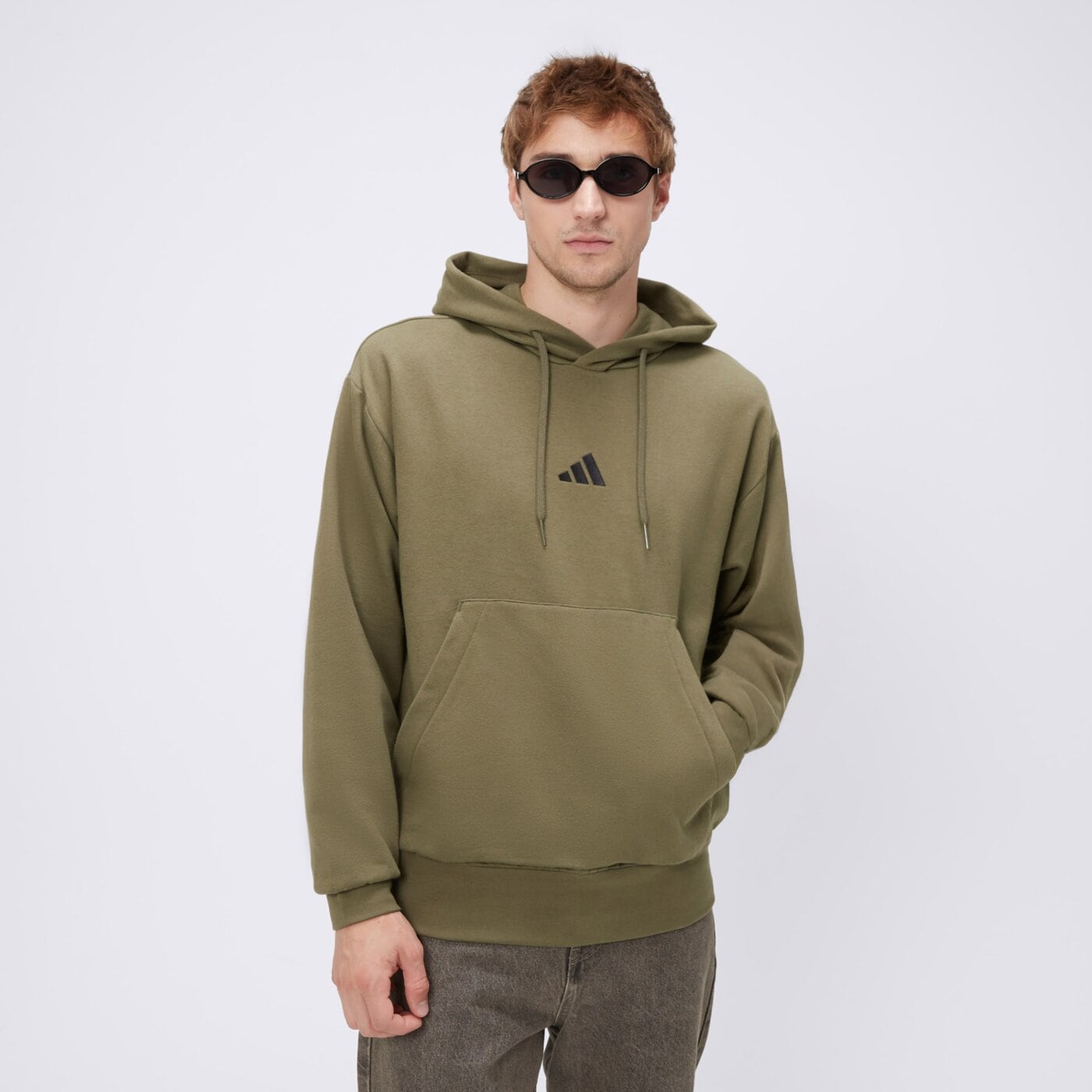 Bluza męska ADIDAS BLUZA Z KAPTUREM M FEELCOZY HD je3799 kolor khaki