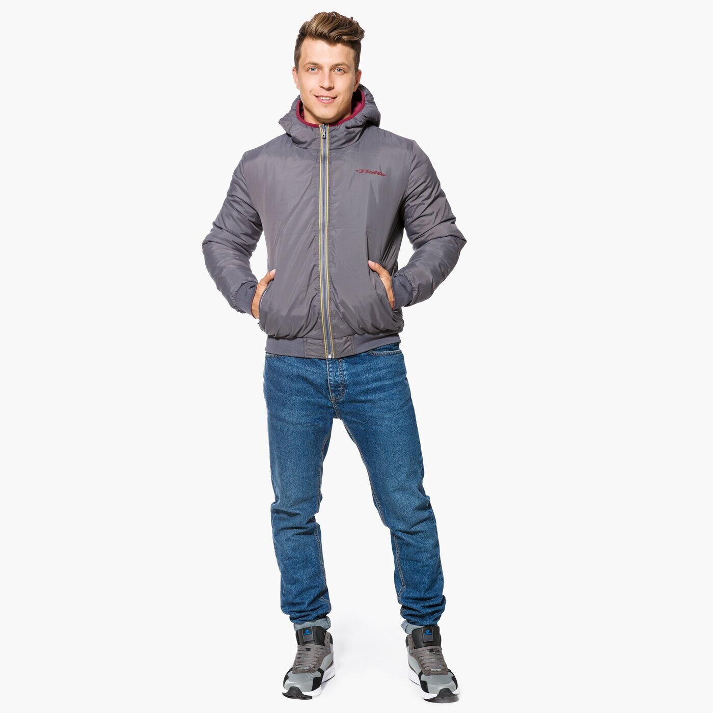 Kurtka zimowa męska LOTTO KURTKA JONAH III HD TWIN s9349 kolor bordowy