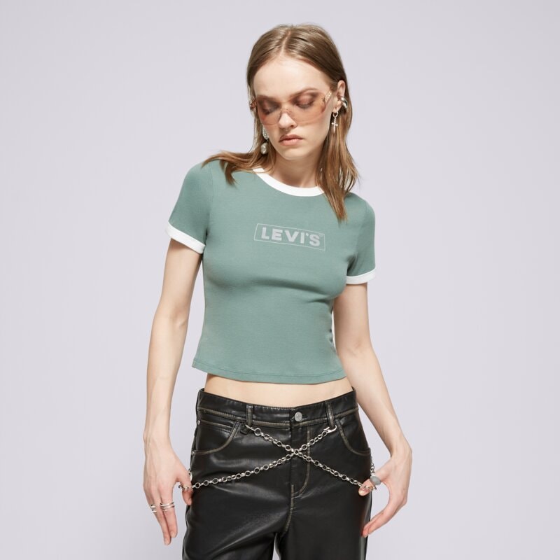 LEVI'S T-SHIRT GRAPHIC RINGER MINI TEE GREENS