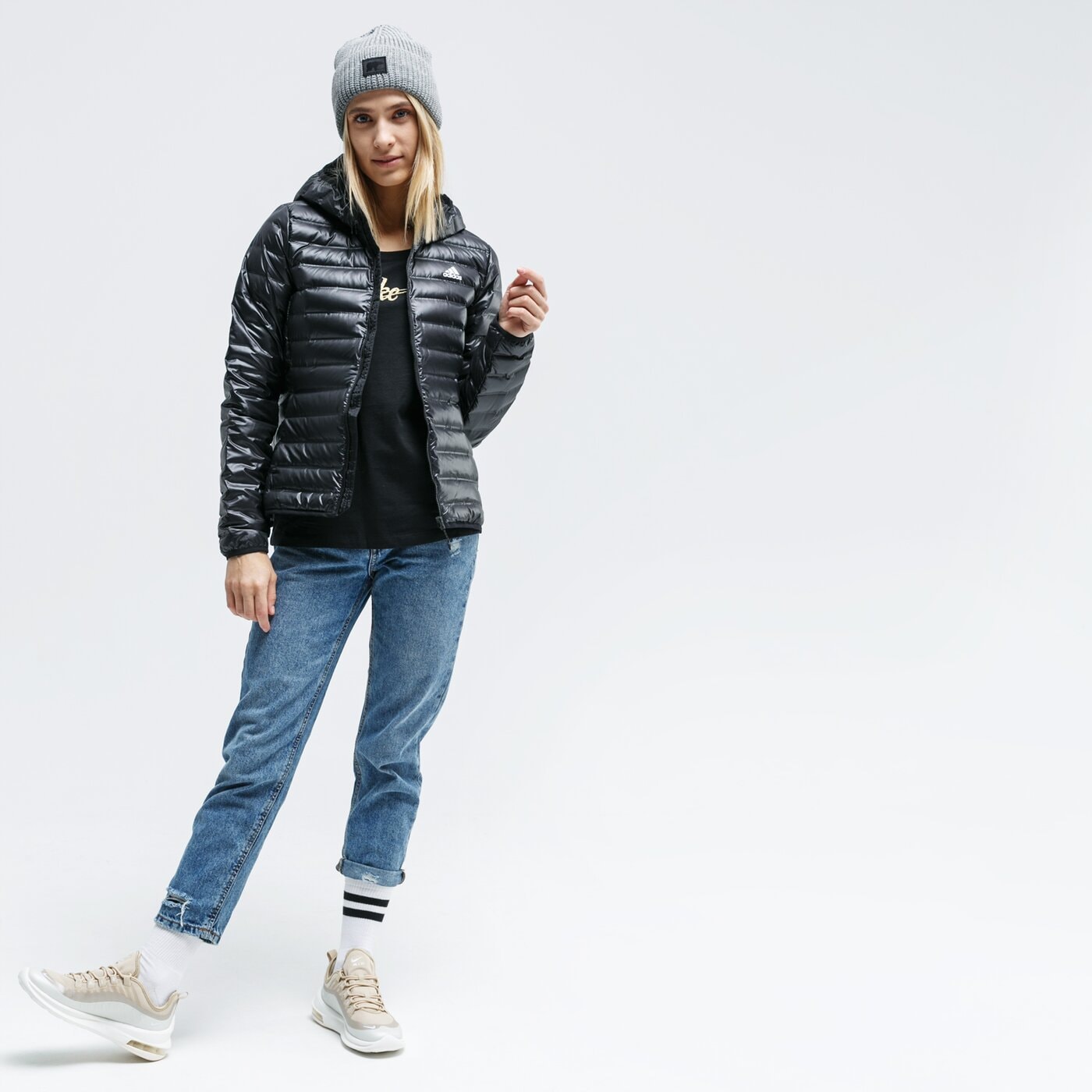 Kurtka zimowa damska ADIDAS KURTKA W VARILITE HO J bq1968 kolor czarny