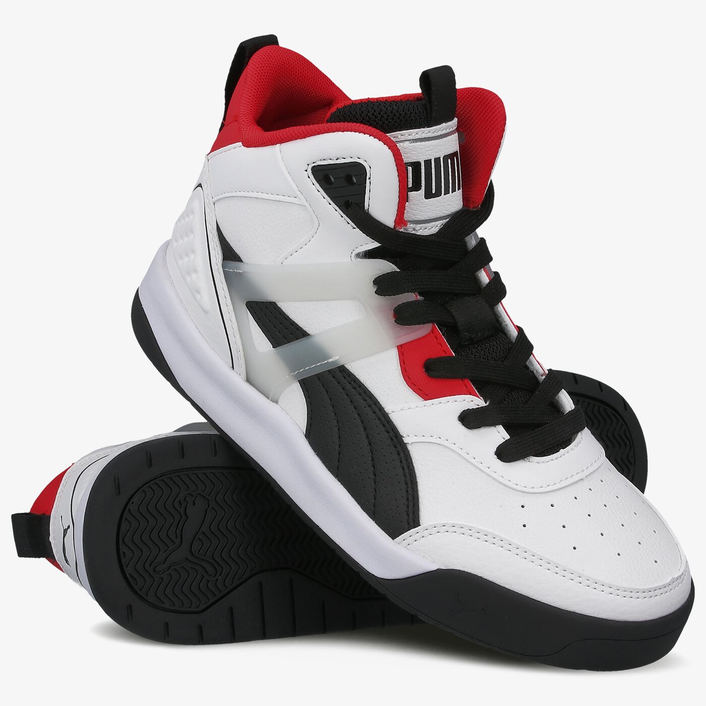 Buty dziecięce PUMA BACKCOURT MID JR 37441101 kolor biały