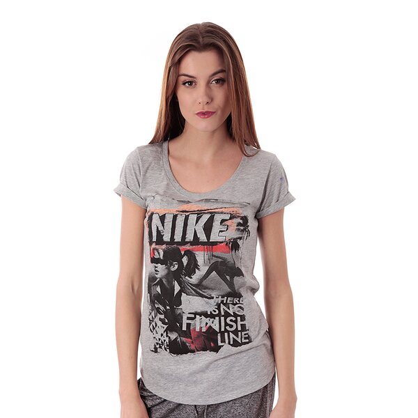 Koszulka damska NIKE T-SHIRT TEE-NO FINISH LINE 589562063 kolor szary