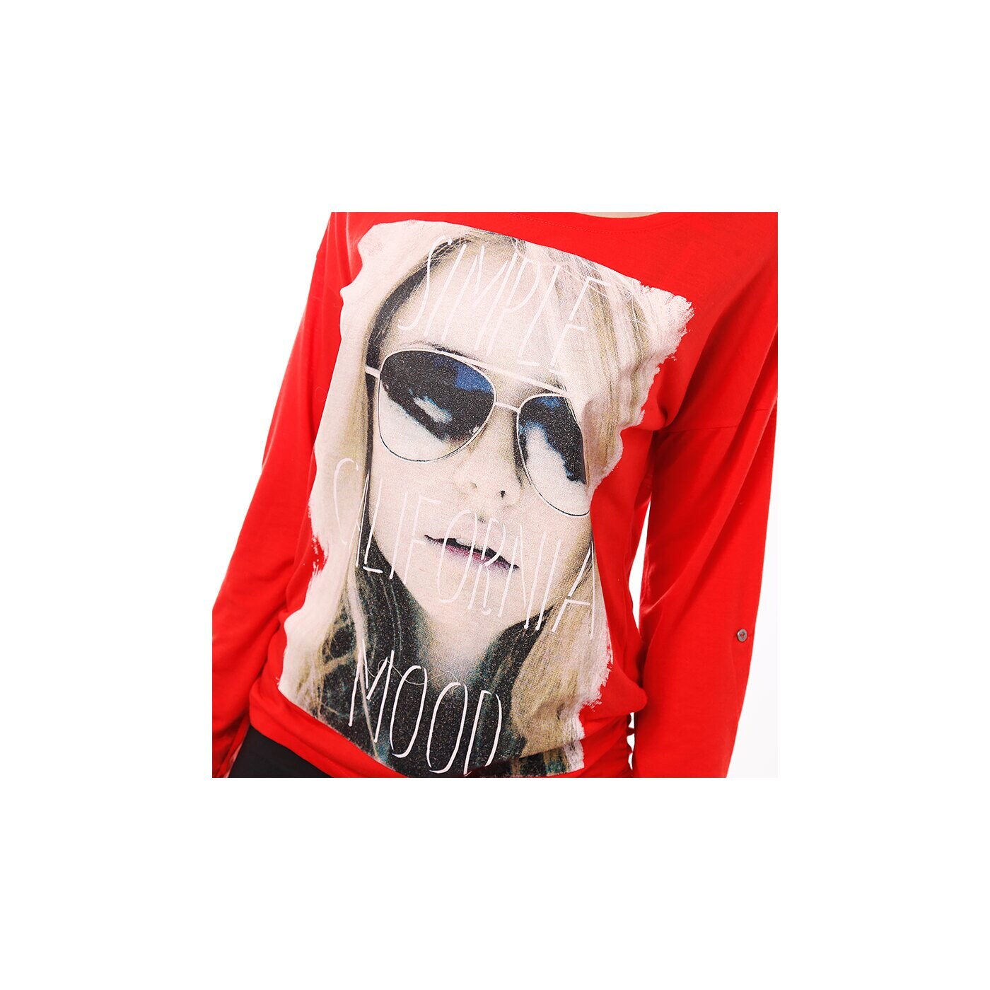 Koszulka damska CONFRONT T-SHIRT L\S LABELLA cfv14tsd02001 kolor czerwony