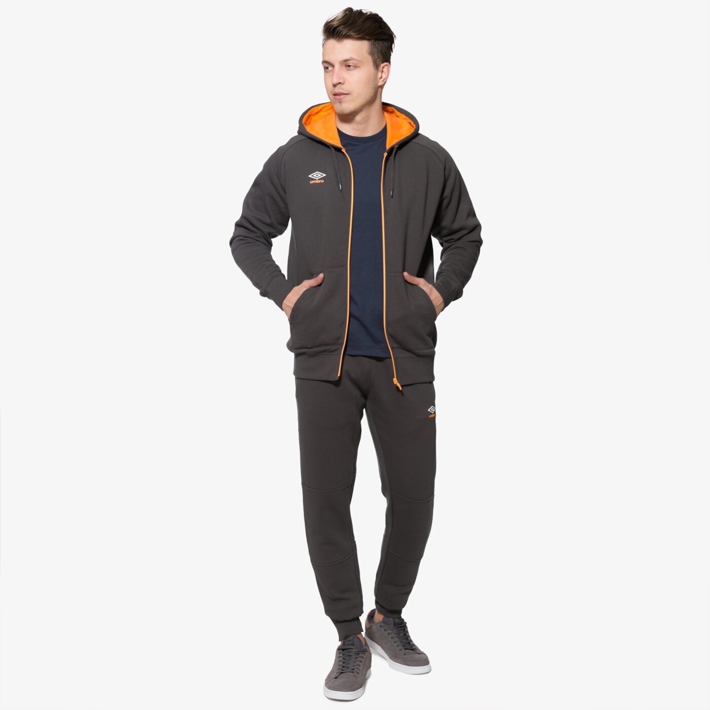 Bluza męska UMBRO BLUZA ZIP THRU FLEECE 64553ues2 kolor szary