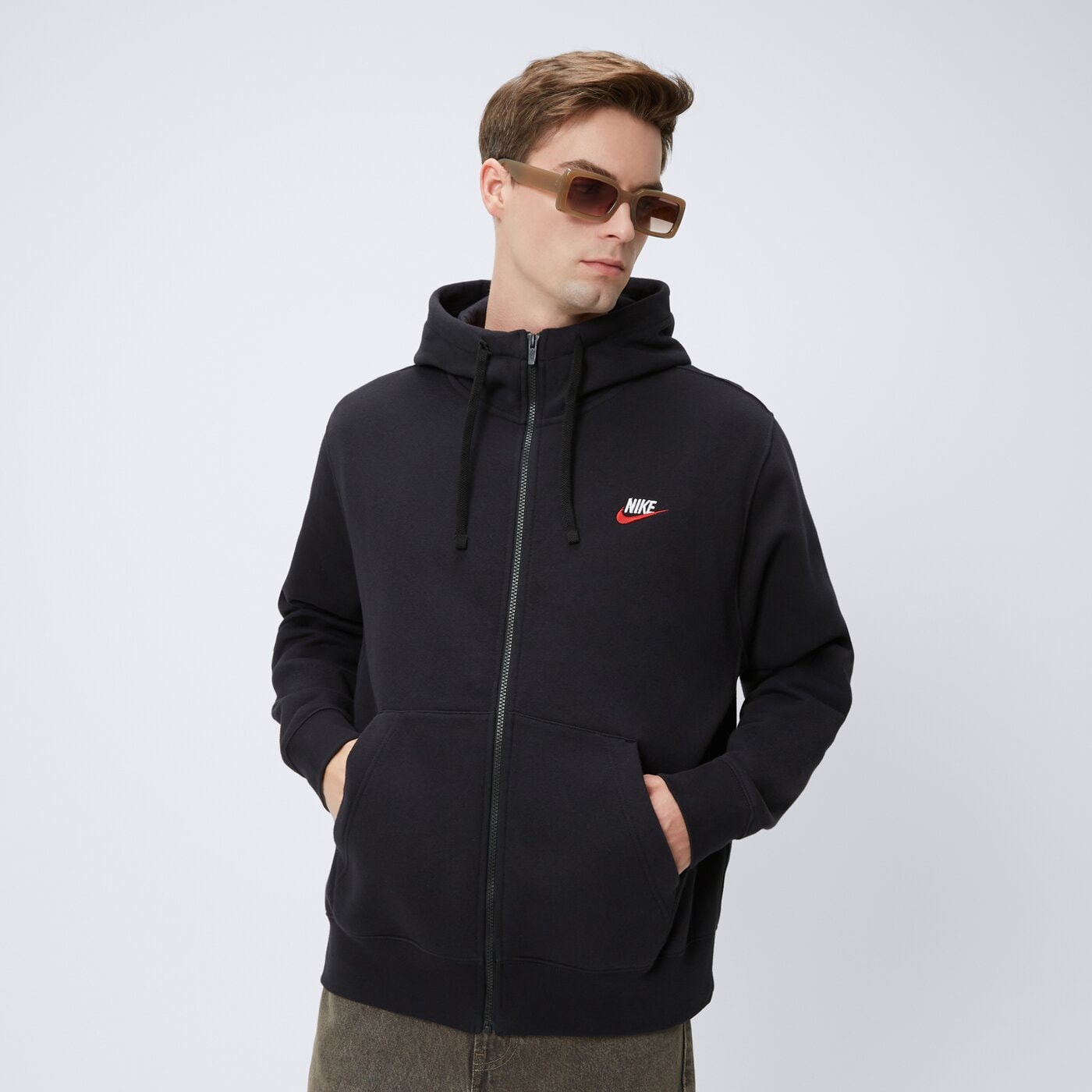 Bluza męska NIKE BLUZA Z KAPTUREM M NSW CLUB DT HOODIE FZ BB ESSENTIALS dq8384-012 kolor czarny