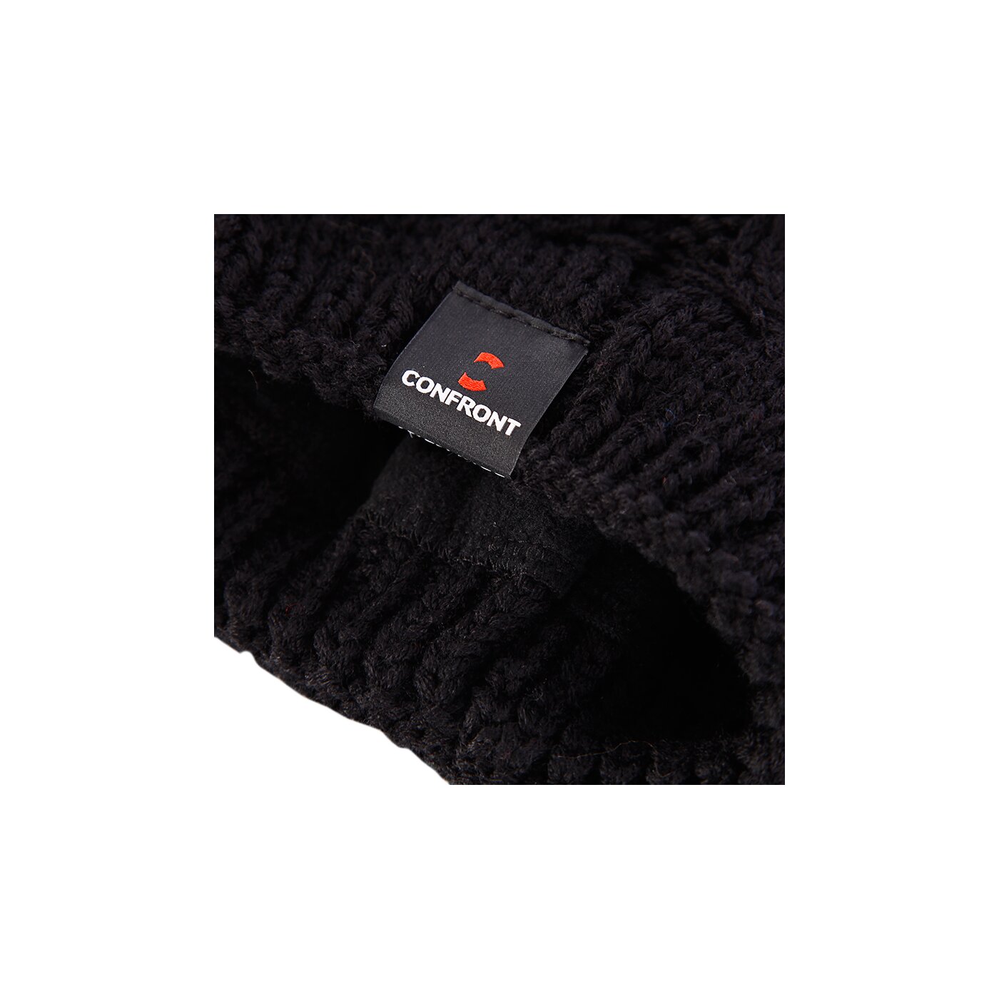 Czapka zimowa damska CONFRONT CZAPKA Z SHORT BLACK KNIT POMPOM cf33cad02 kolor czarny