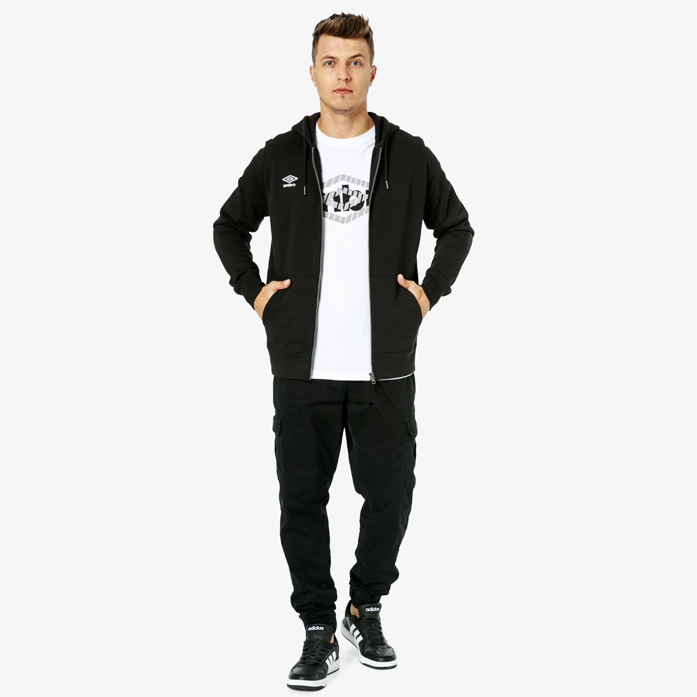 Koszulka męska UMBRO T-SHIRT SS HEFTY ul38tsm41002 kolor biały