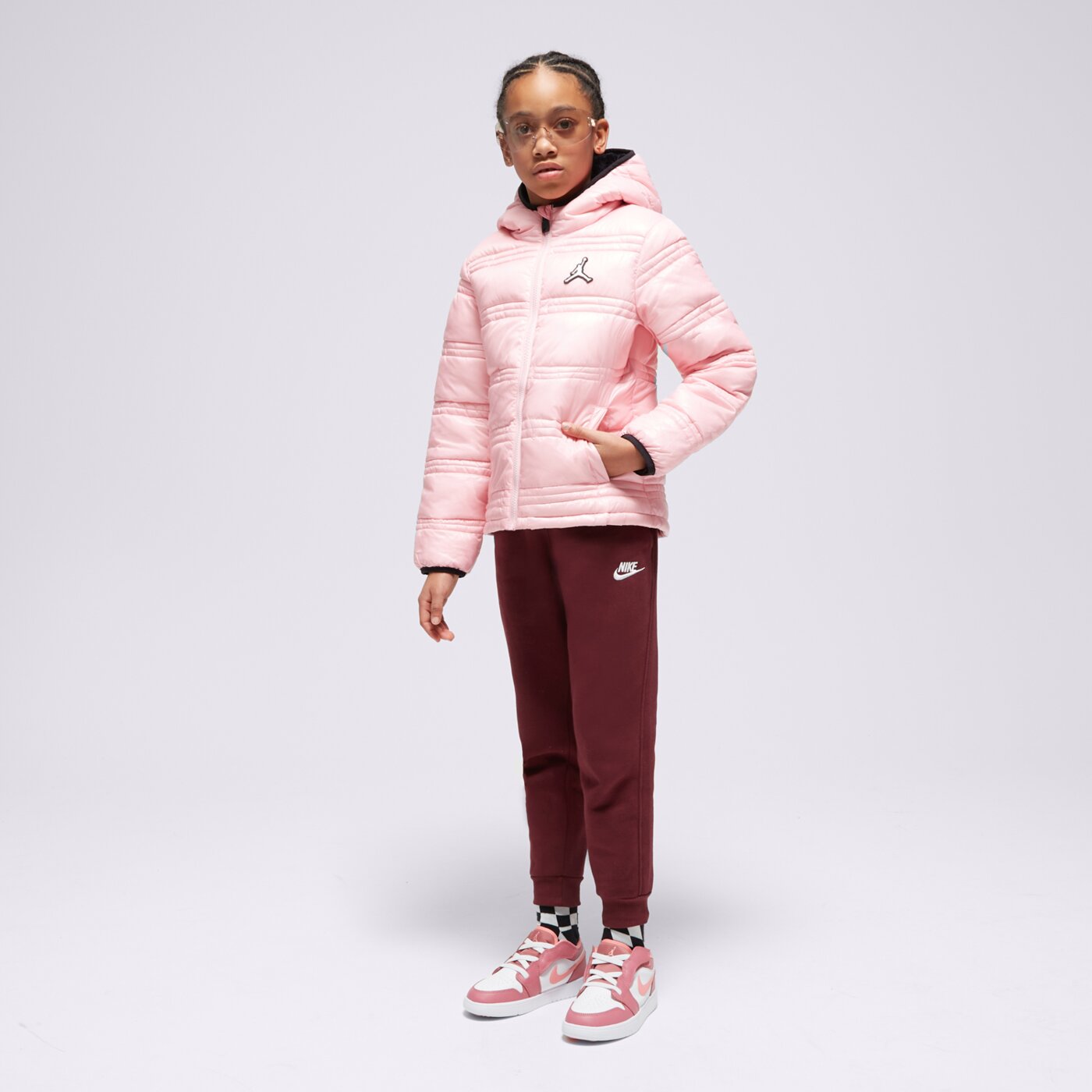 Kurtka zimowa dziecięca JORDAN KURTKA ZIMOWA JDG CORE MID WT GIRL 45c436-a0w kolor różowy