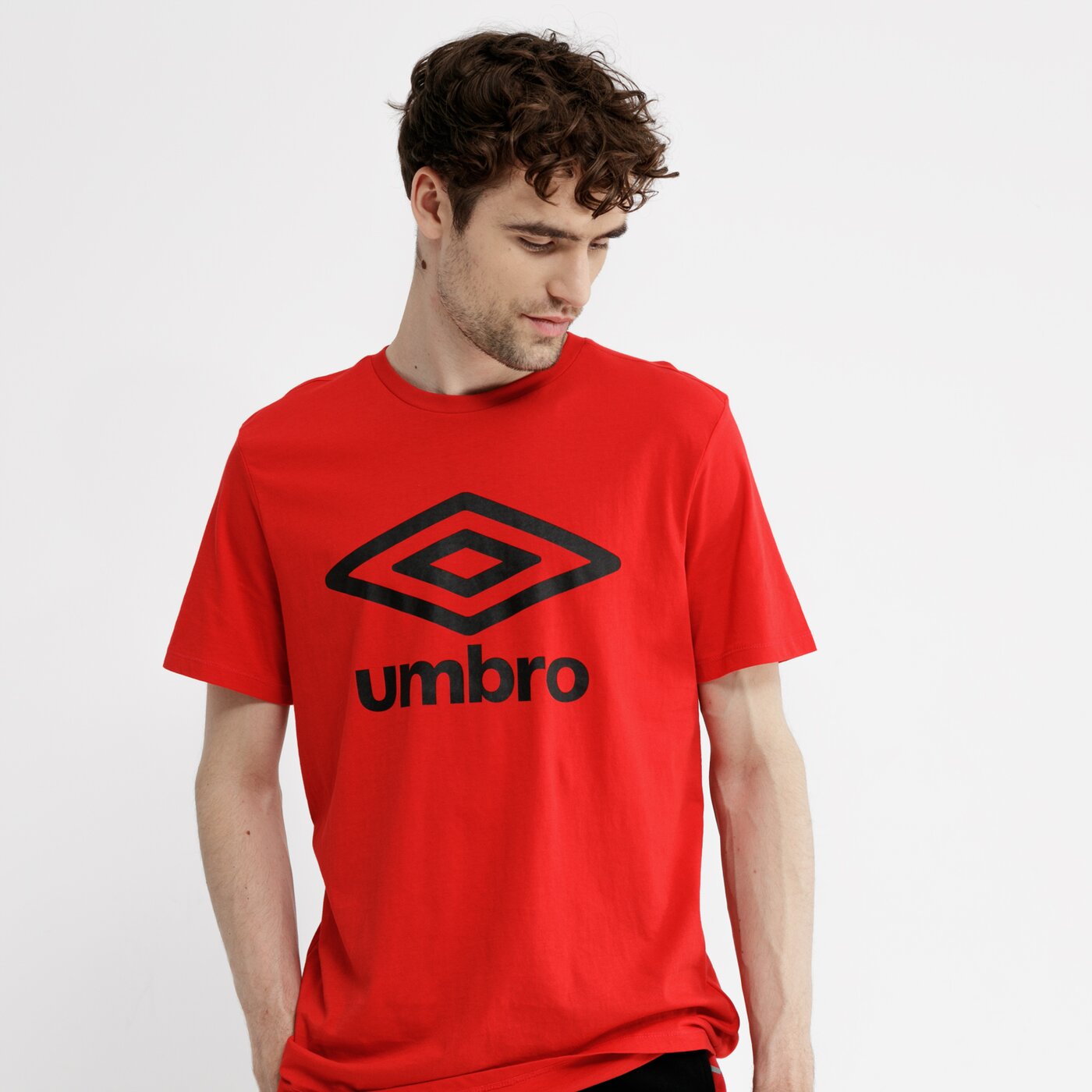 Koszulka męska UMBRO T-SHIRT SS FW LARGE LOGO 65352u-gsl kolor czerwony