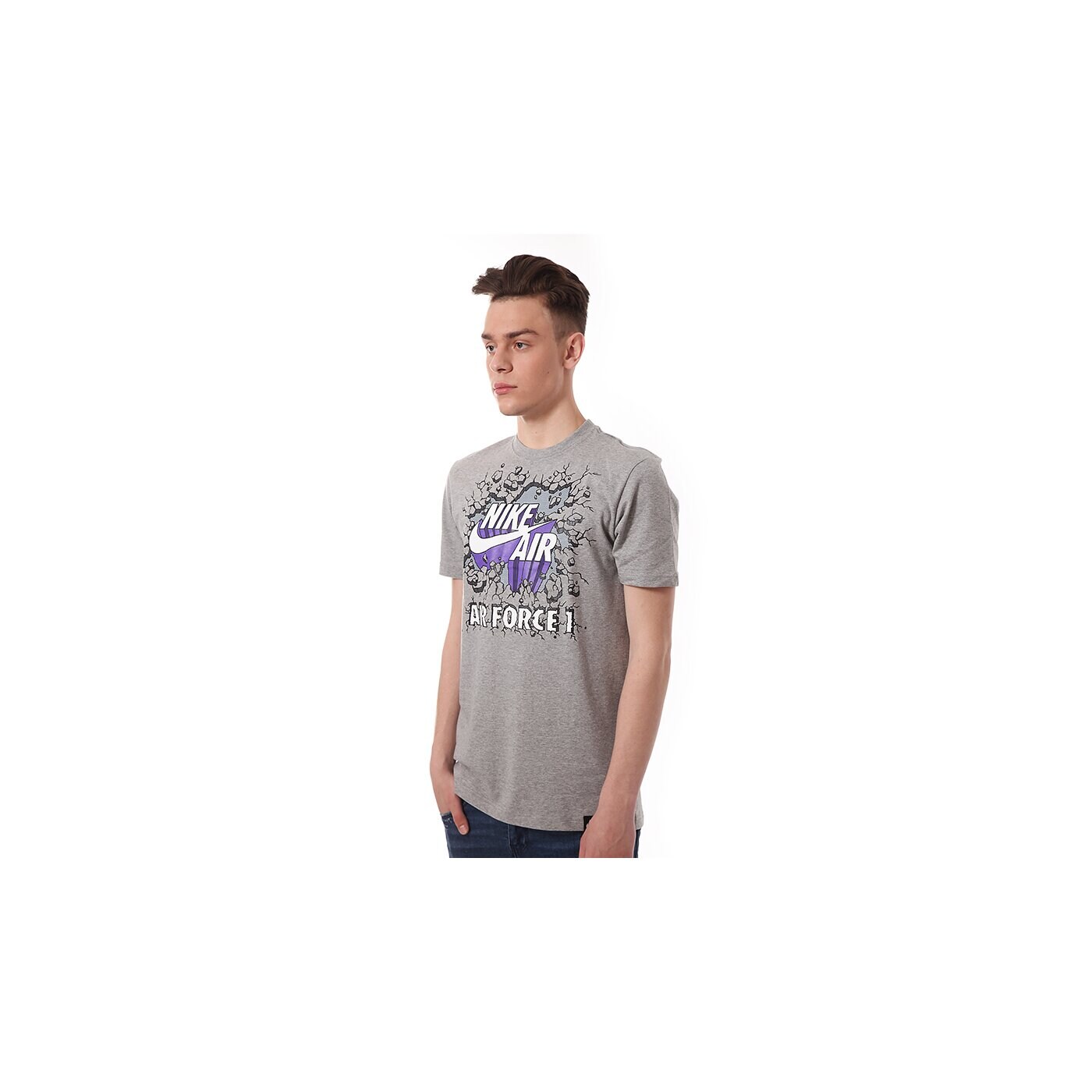 Koszulka męska NIKE T-SHIRT AF1 LOGO TEE 611354063 kolor szary