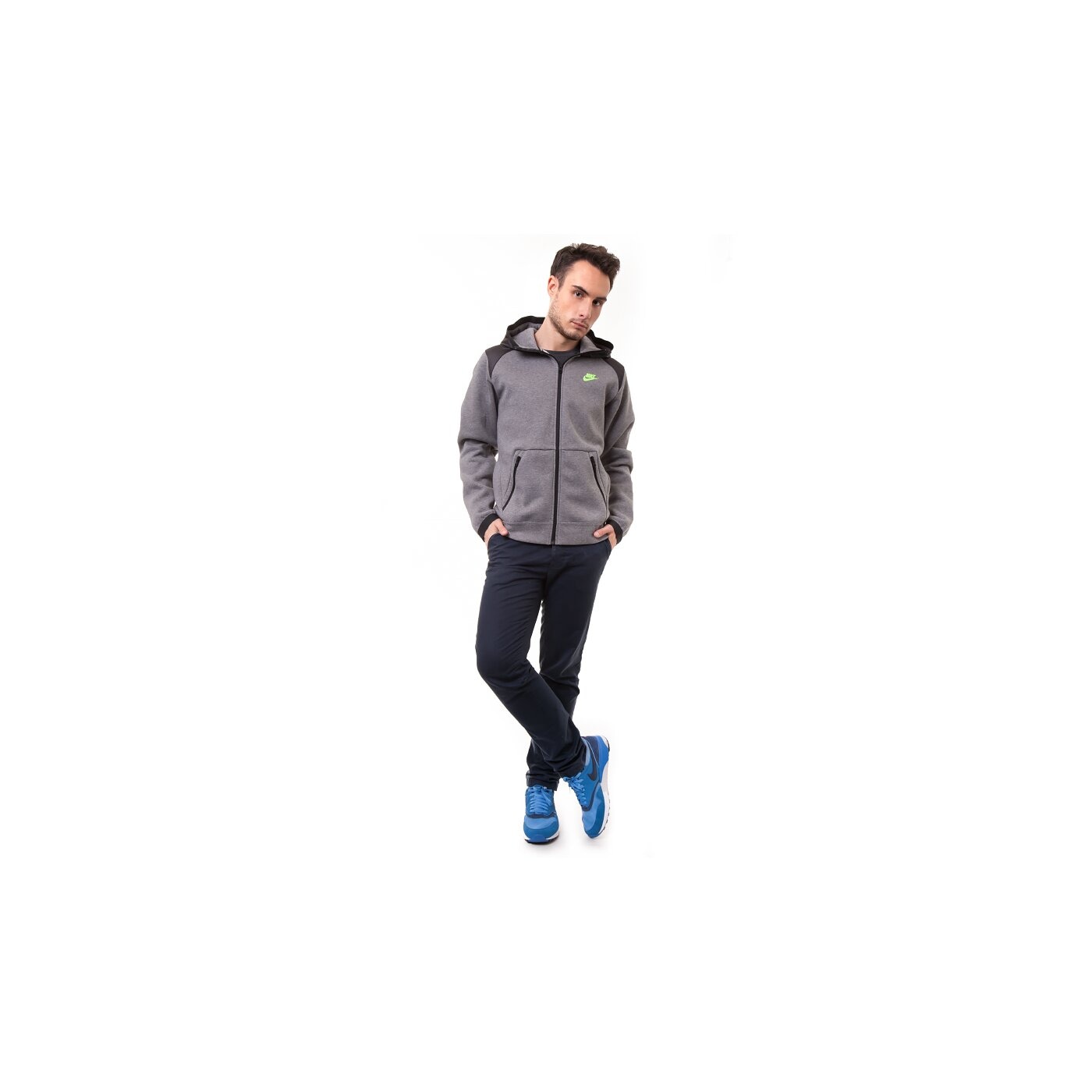 Bluza męska NIKE BLUZA HYBRID FZ HOODY 614486091 kolor szary