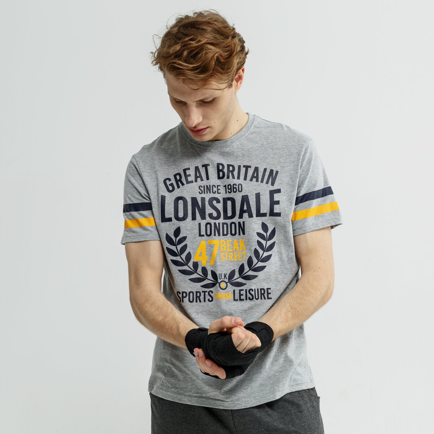 Koszulka męska LONSDALE T-SHIRT SS DOLLAND 1139161004 kolor szary