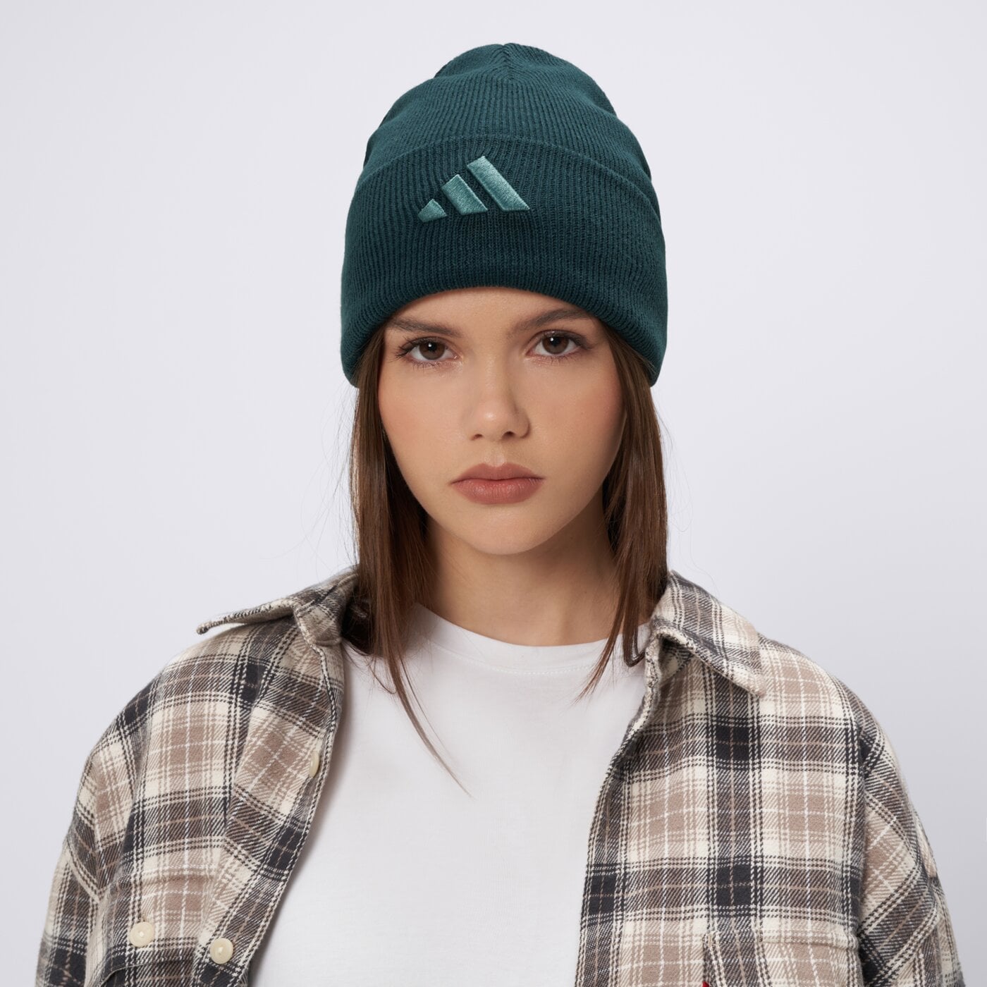 Czapka zimowa damska ADIDAS CZAPKA NEW LOG BEA CUF jx5747 kolor zielony