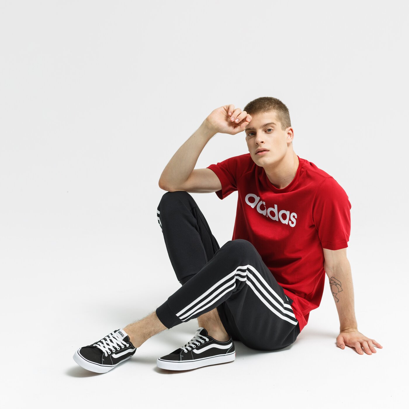Koszulka męska ADIDAS T-SHIRT SS E LIN fi0865 kolor czerwony