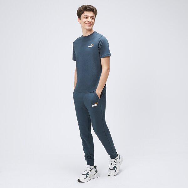 Spodnie dresowe męskie PUMA SPODNIE ESS+ 2 COL LOGO TR CL 58676815 kolor granatowy