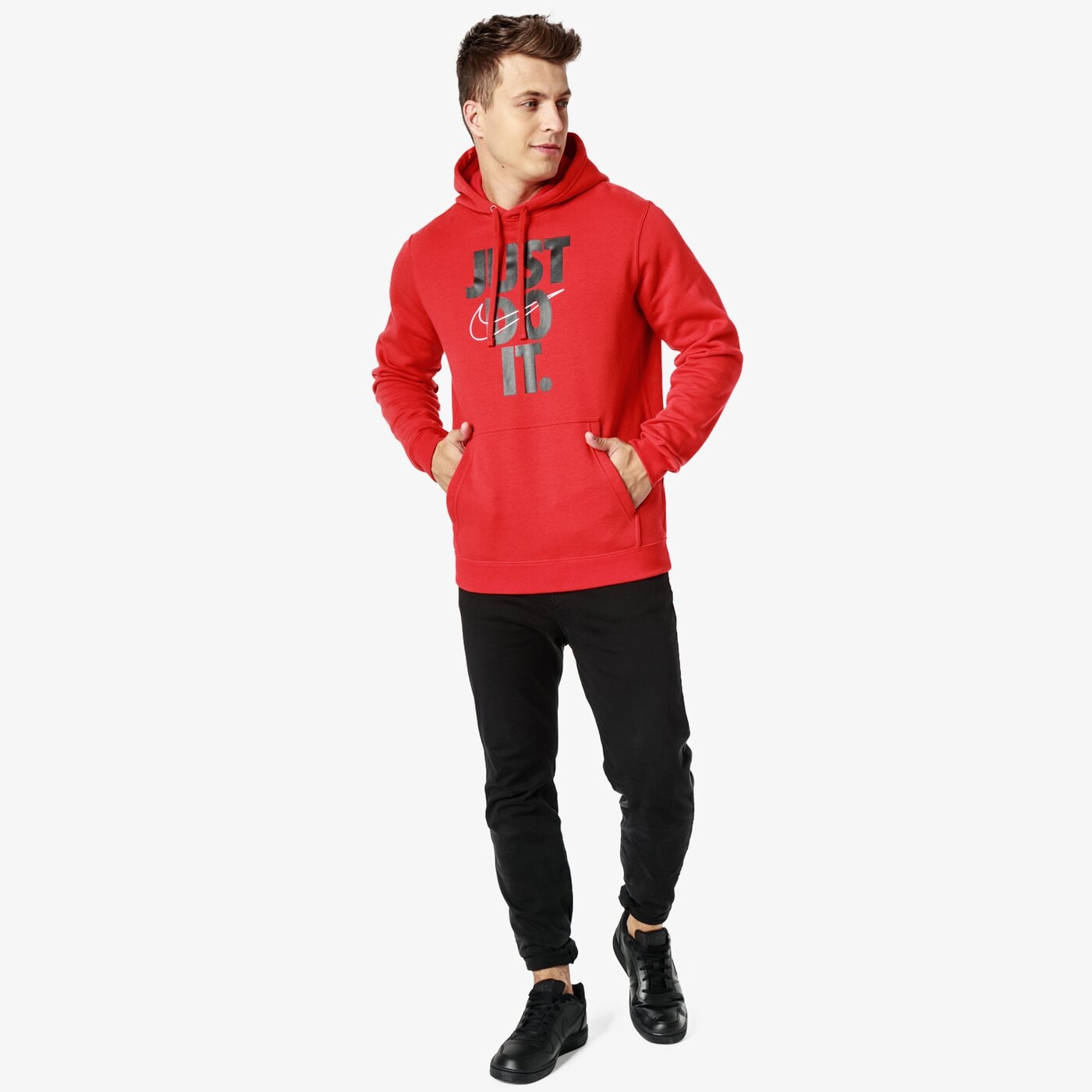 Bluza męska NIKE BLUZA M NSW HBR HOODIE PO FLC JDI 928717-657 kolor czerwony