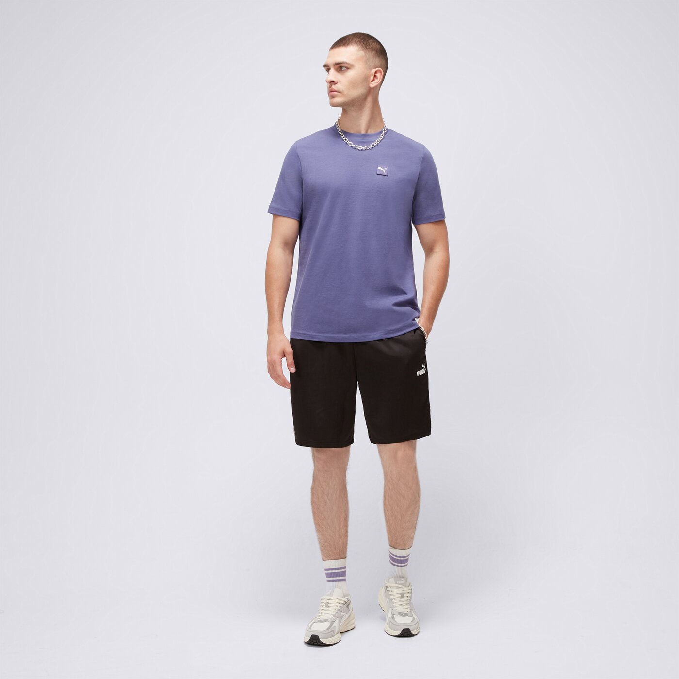 Koszulka męska PUMA T-SHIRT ESS ELEVATED 68472646 kolor niebieski