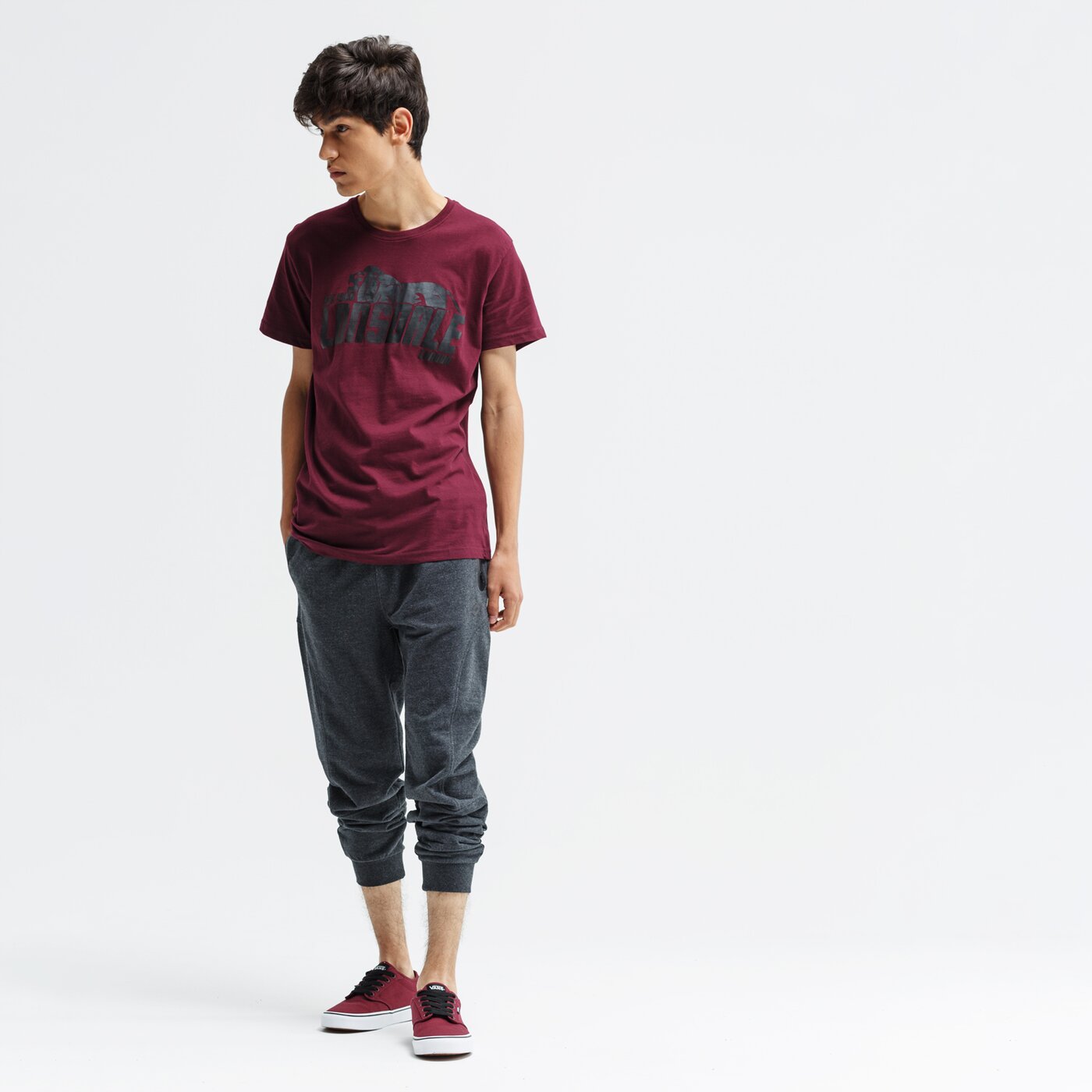 Koszulka męska LONSDALE T-SHIRT SS WELLINGTON 113988-2011 kolor bordowy