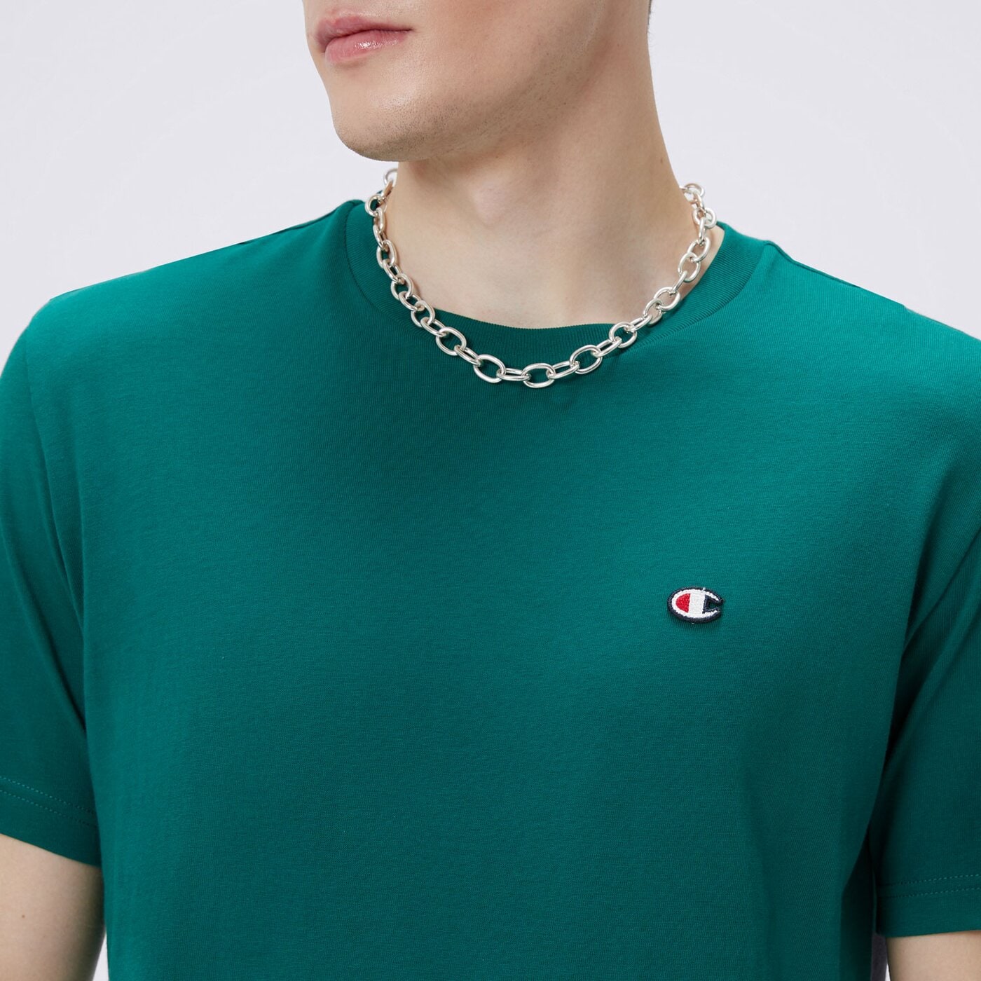 Koszulka męska CHAMPION T-SHIRT CREWNECK TEE 220453gs571 kolor zielony