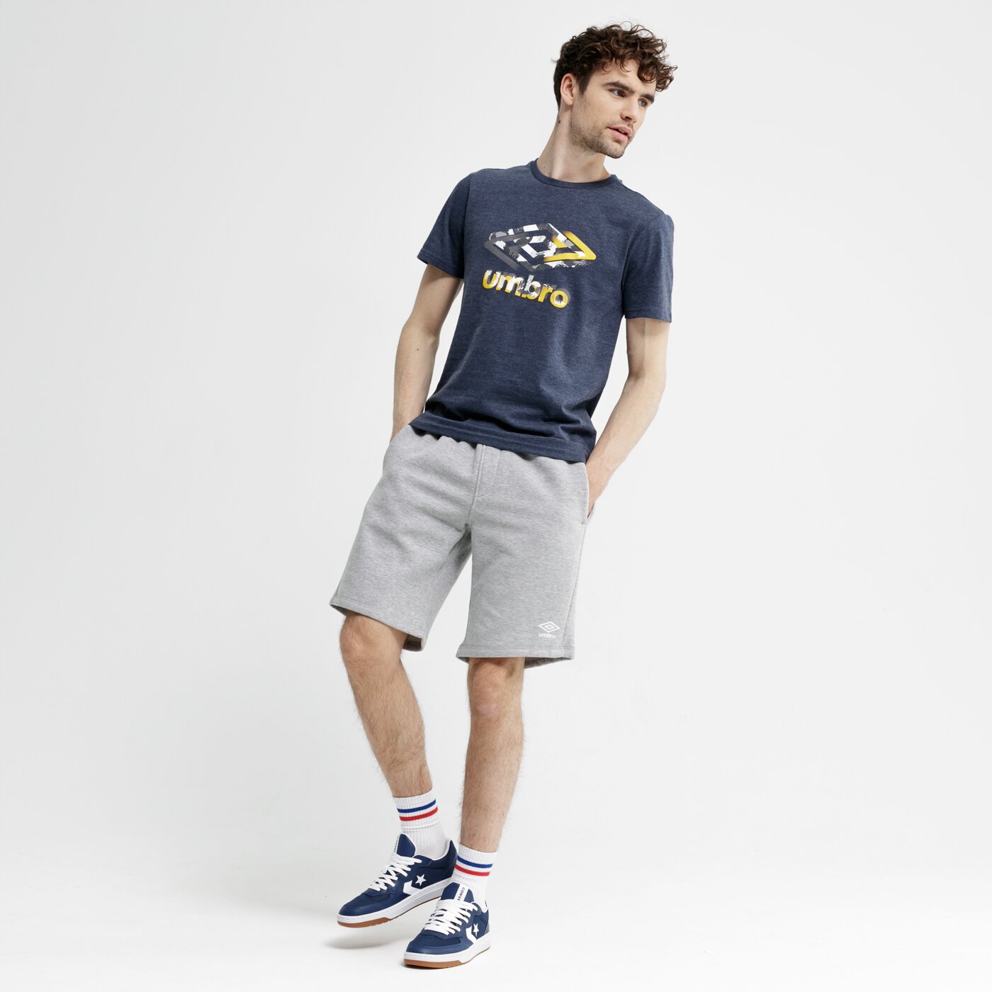 Koszulka męska UMBRO T-SHIRT SS ONERT ul19tsm28002 kolor granatowy