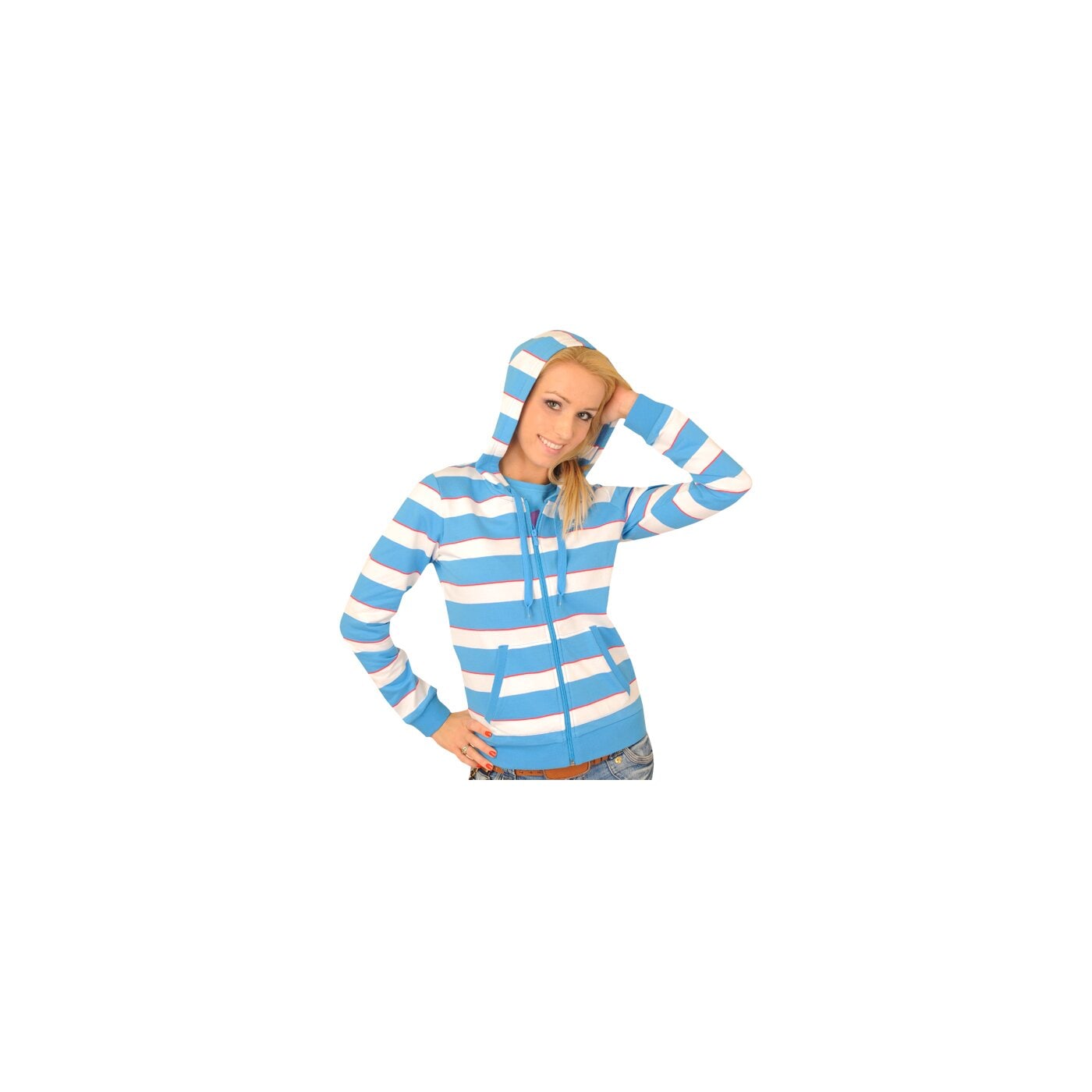 Bluza damska ADIDAS BLUZA ESSENTIALS  SEASON STRIPED HOOD JACKET v35245 