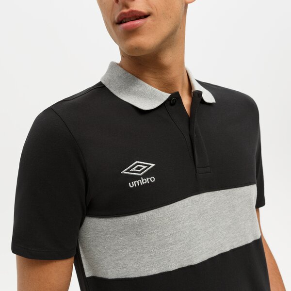 Koszulka polo męska UMBRO POLO FW CONTRAST PIQUE 65850u-331 kolor czarny