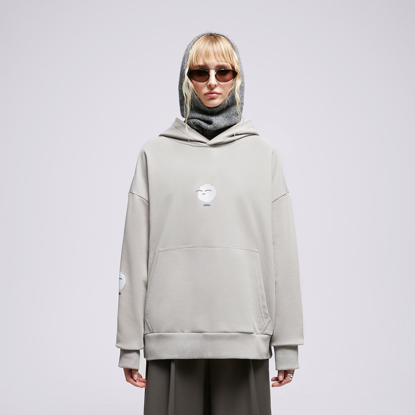 S.NOW JOB SIZEER HOODIE "I'M LEVITATING" GRAY si323blu55001 kolor szary