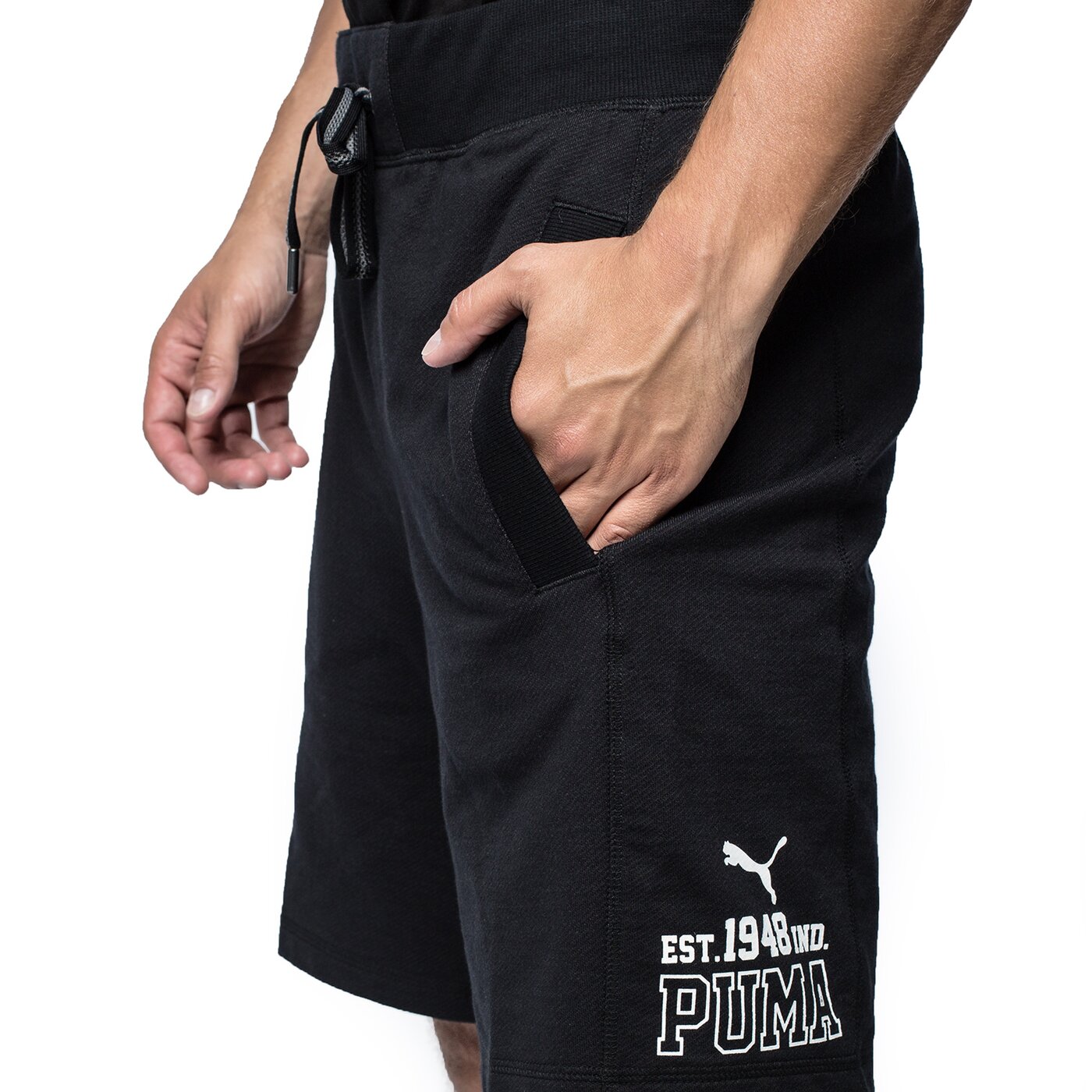 Spodenki męskie PUMA SZORTY STYLE ATHL SWEAT BERMUDA TR 83660301 kolor czarny