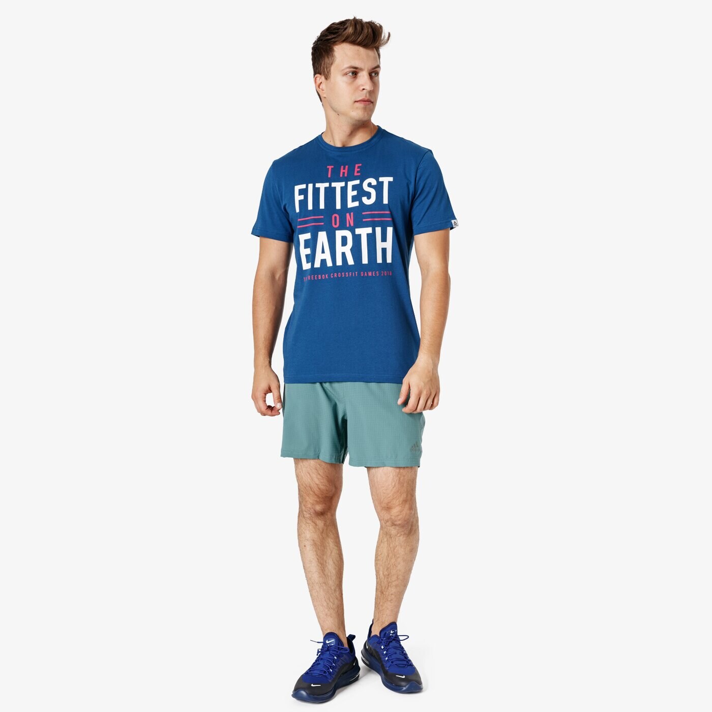 Koszulka męska REEBOK T-SHIRT SS CF GAMES FITTEST ON EARTH dn2391 kolor granatowy