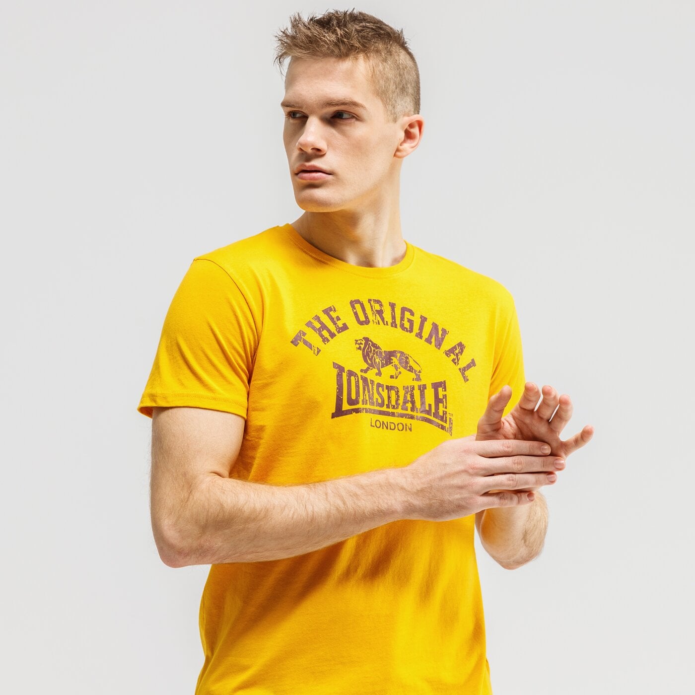 Koszulka męska LONSDALE T-SHIRT SS ORIGINAL 112048-4032 kolor żółty