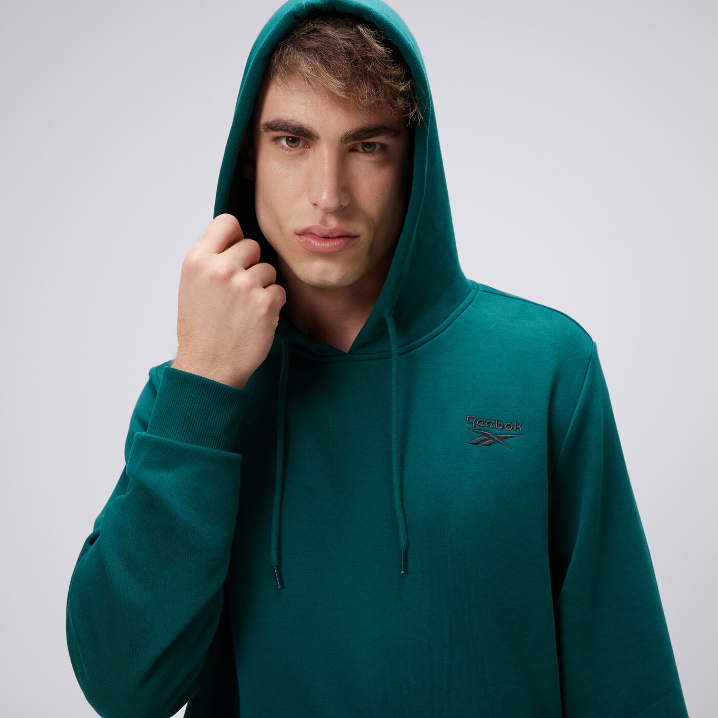 Bluza męska REEBOK BLUZA Z KAPTUREM IDENTITY SMALL LOGO FT HOODIE 100217207 kolor zielony