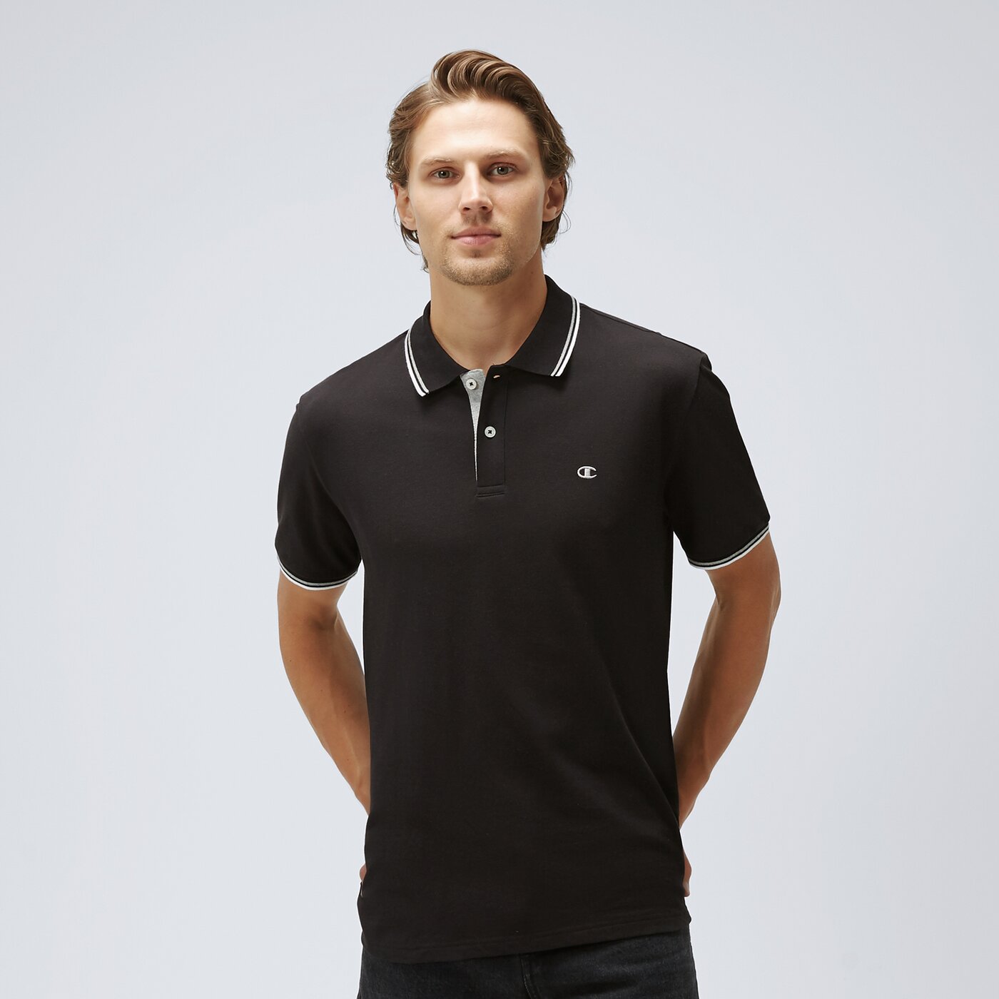 Koszulka polo męska CHAMPION POLO 218755kk001 kolor czarny