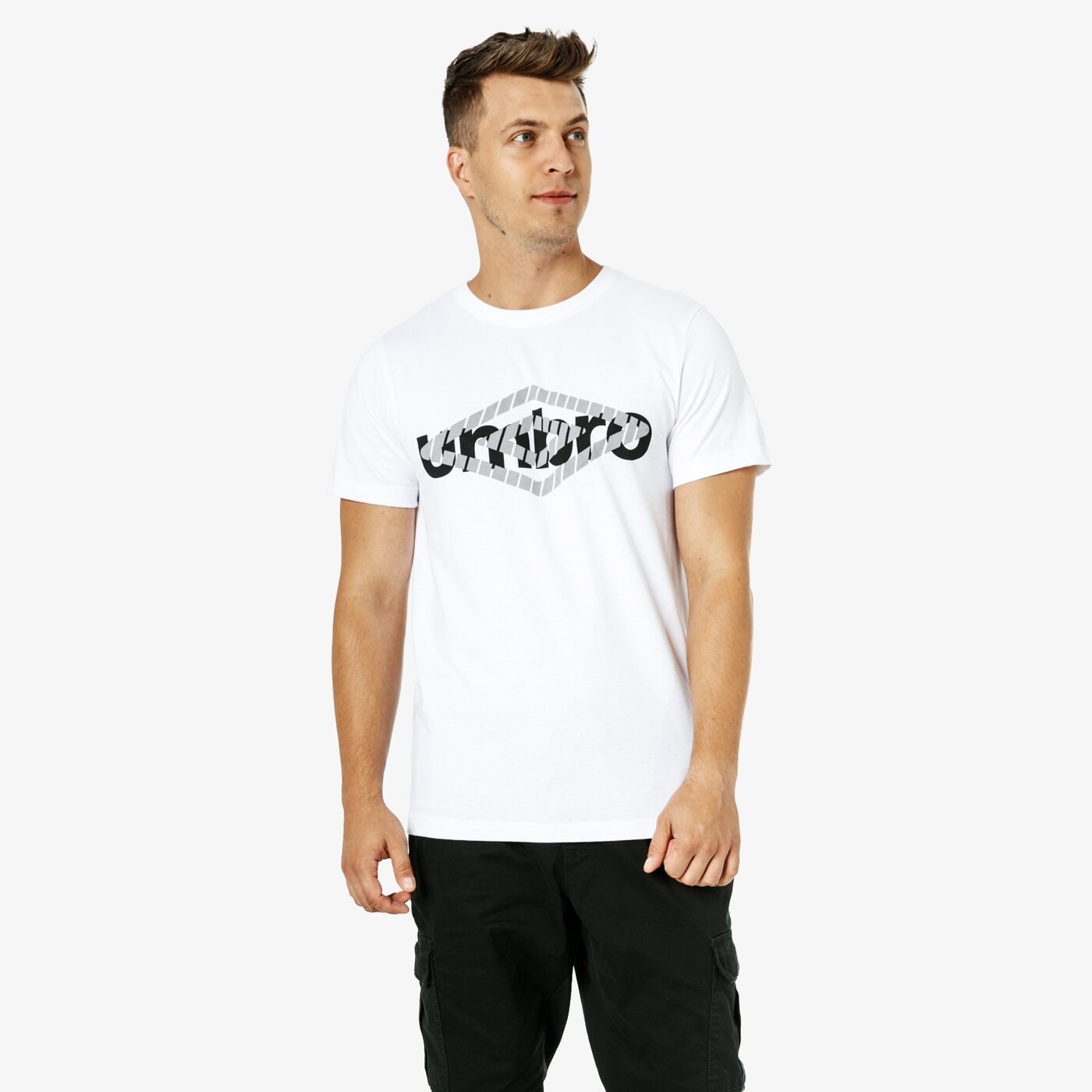 Koszulka męska UMBRO T-SHIRT SS HEFTY ul38tsm41002 kolor biały