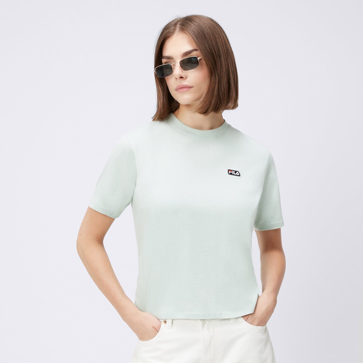 Koszulka damska FILA T-SHIRT BADGE LOGO TEE fi124tsd70264 kolor zielony