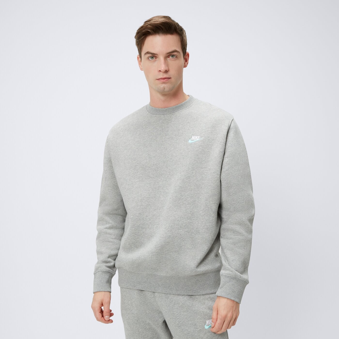 Bluza męska NIKE BLUZA M NSW CLUB DT CREW BB ESSENTIALS dq8383-065 kolor szary