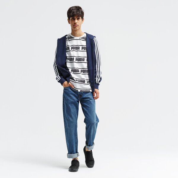 Bluza męska ADIDAS BLUZA ROZPINANA Z KAPTUREM E 3S FZ FL du0475 kolor granatowy