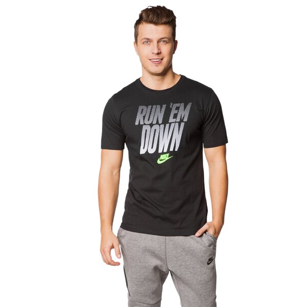 Koszulka męska NIKE T-SHIRT TEE-RUN EM DOWN 805255010 kolor czarny