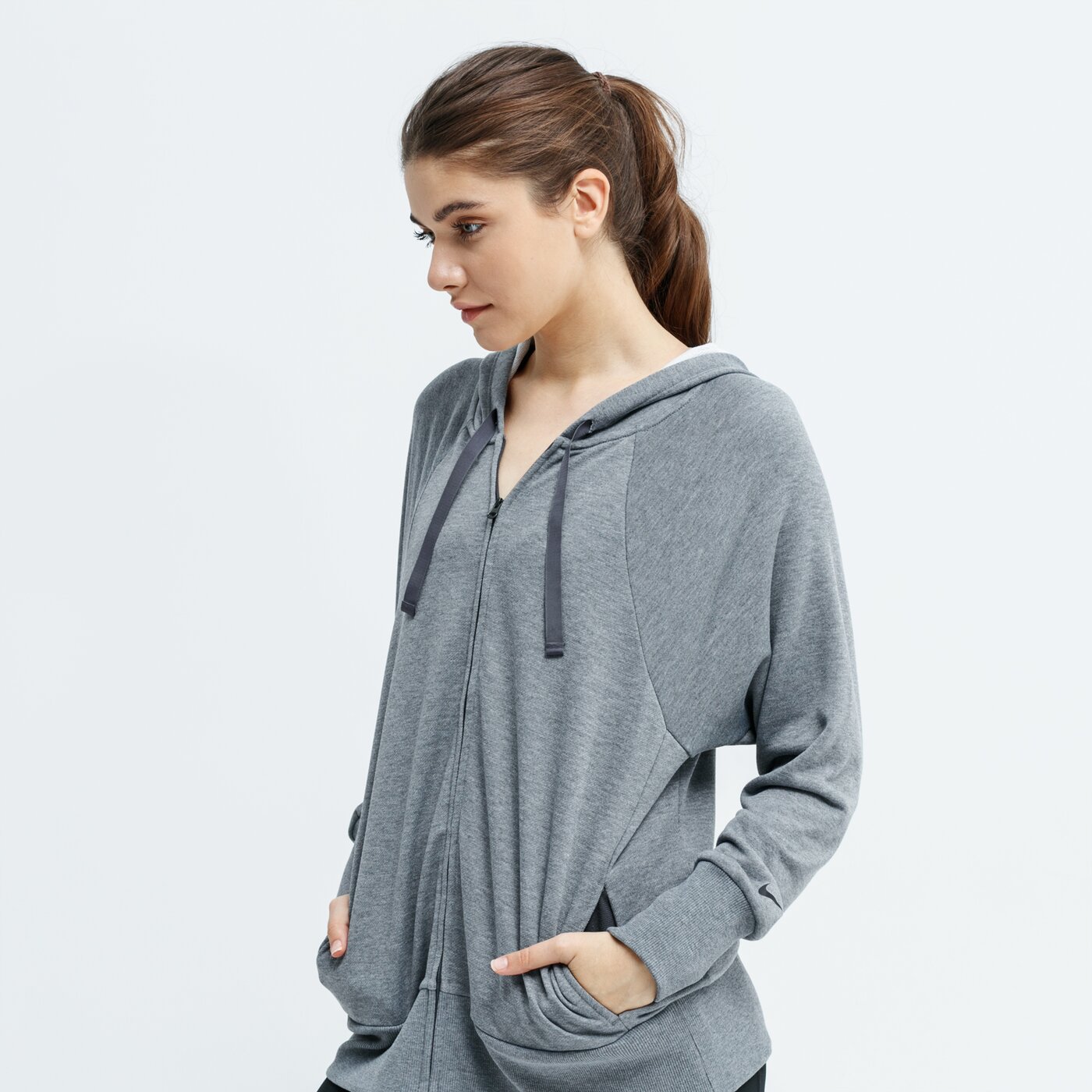 Bluza damska NIKE BLUZA W NK DRY FLC GET FIT FZ bv5039-091 kolor szary