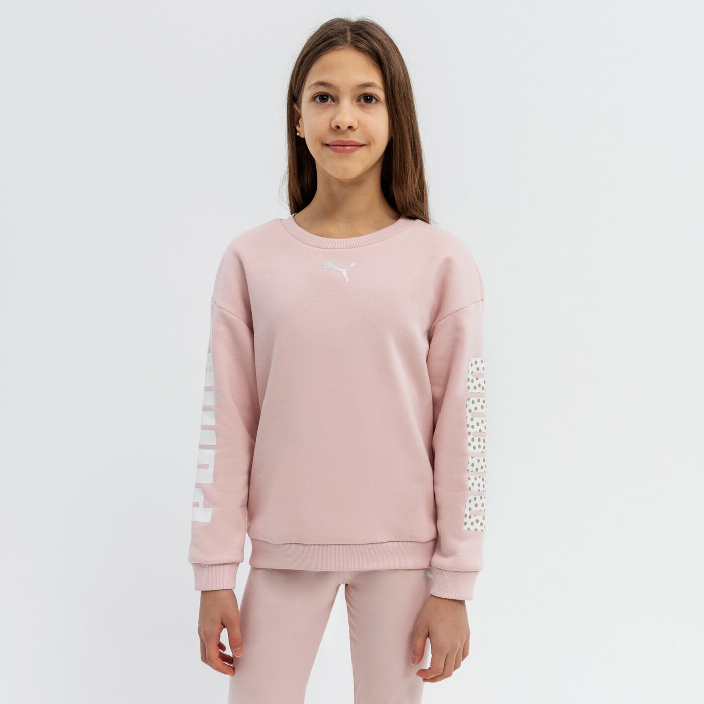 Bluza dziecięca PUMA BLUZA ALPHA CREW FL G 589231 36 kolor różowy